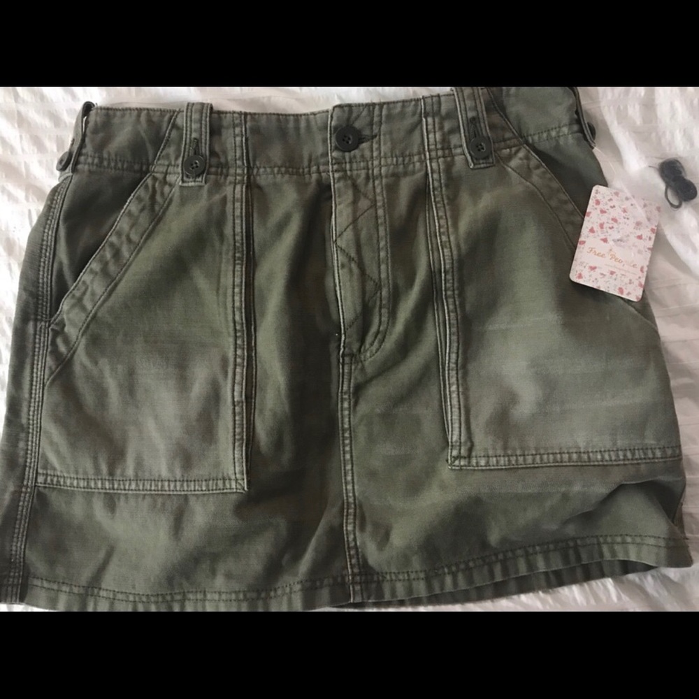 Free people army green utility skirt